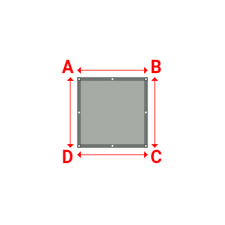 Bâche plate rectangle sur mesure en Membrane PVC 670gr/m² Gris clair RAL 7038 - 1.00x1.00m