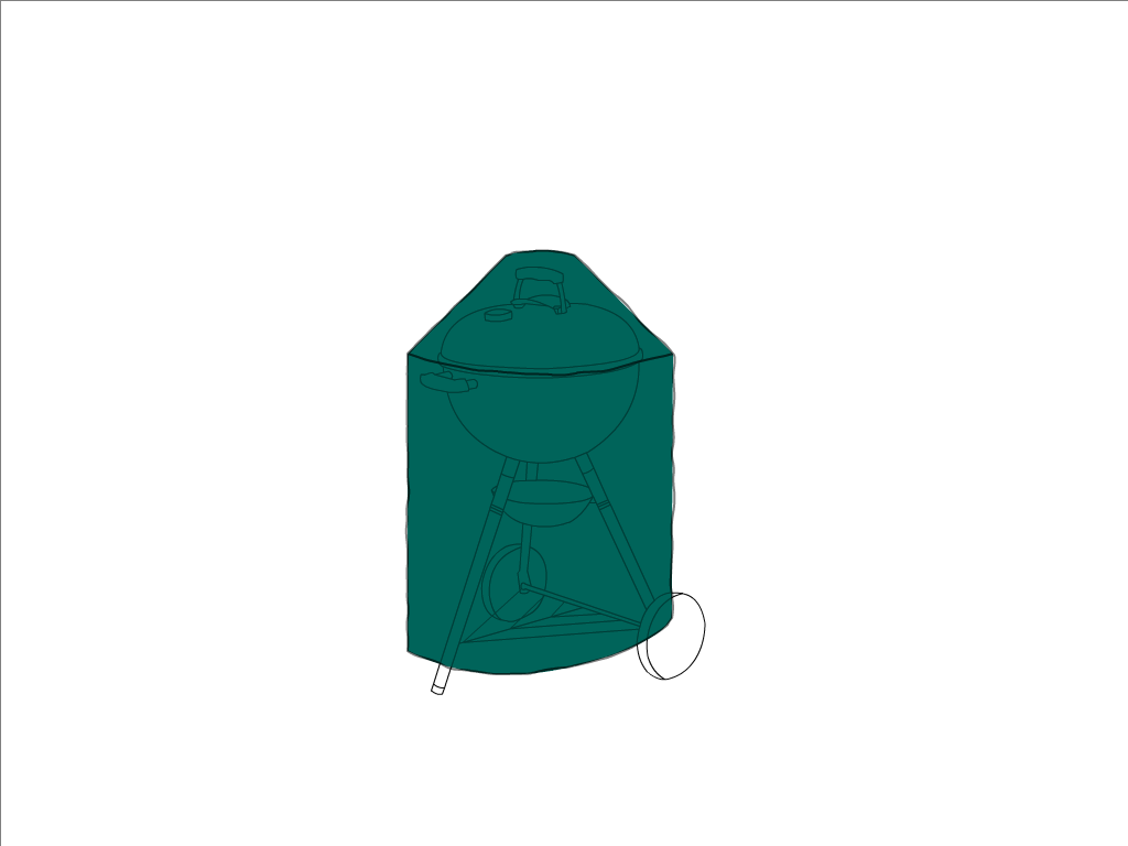 Housse de barbecue   en Membrane PVC 670gr/m² Vert industrie RAL 6026