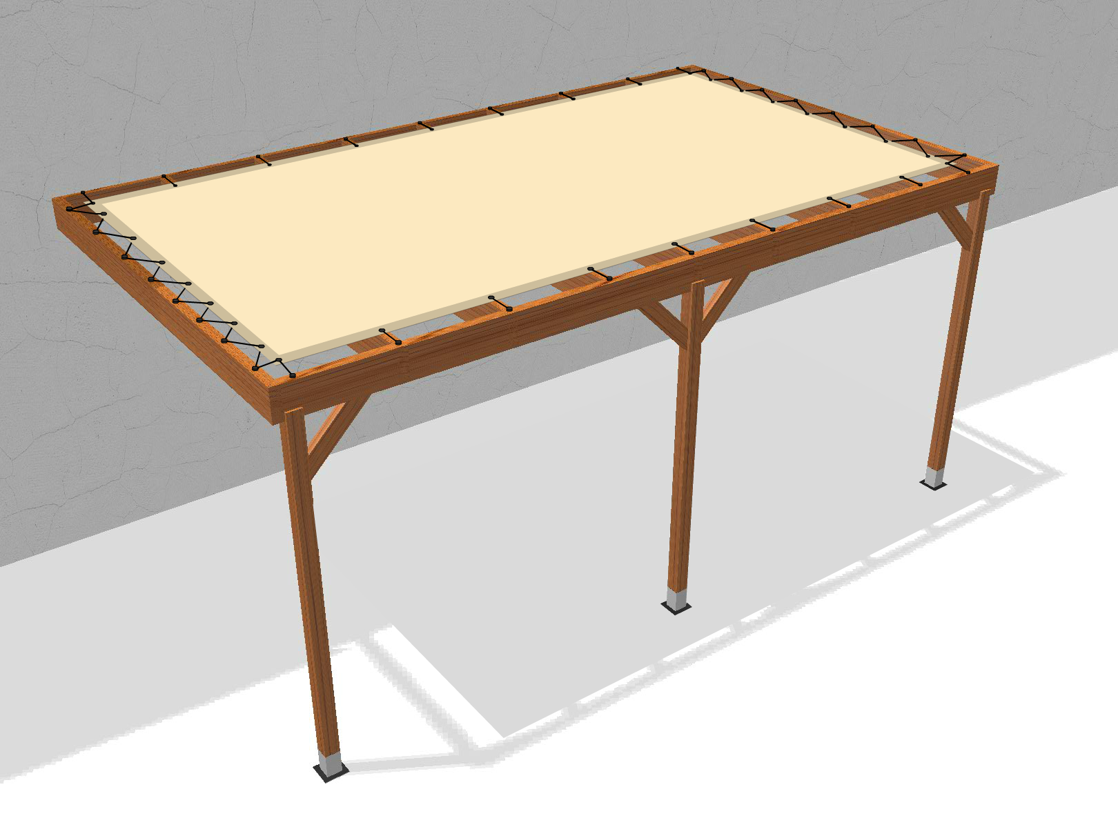 Bâche pour pergola bois murale sans débord en Protect 670 : La référence en matière de protection étanche Beige ral 1015