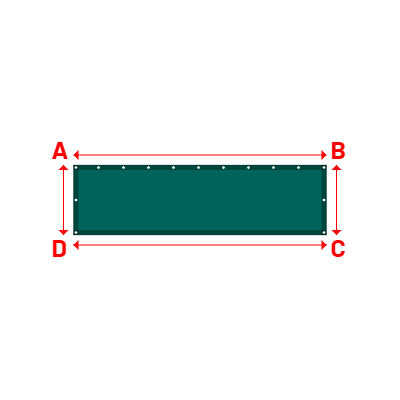 Bâche Rectangle en Protect 670 : La référence en matière de protection étanche Vert industrie RAL 6026 - 2.53x0.70m