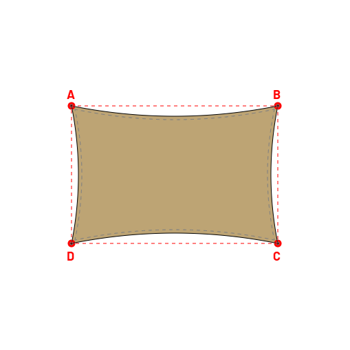 Voile d'ombrage rectangle en AustralMesh - Toile d'ombrage ajourée Sable du désert (704 AustralMesh) - 6,00x4,00x6,00x4,00m