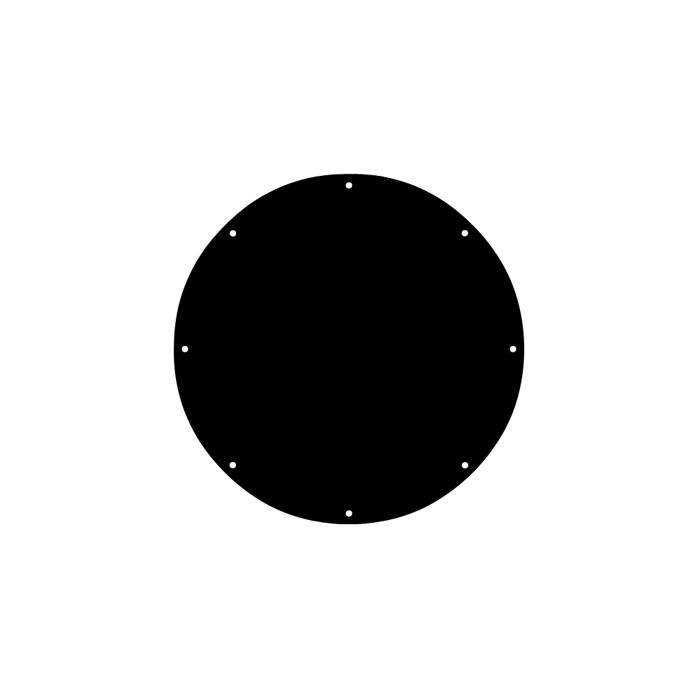 Bâche plate ronde en Protect 670 : La référence en matière de protection étanche Noir RAL 9005 d'une diamètre de 2.3000000000000003m