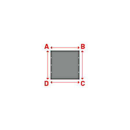 Bâche Rectangle en AustralMesh - Toile d'ombrage ajourée Gris Acier (648 AustralMesh) - 1.00x1.00m