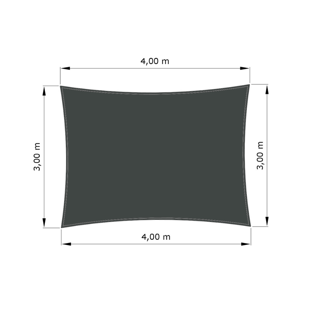 Voile d'ombrage standard ajourée rectangle Métal à canon (002 AustralMesh) d'une dimension de 4x3m