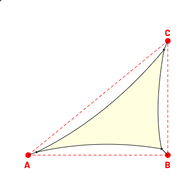 Voile d'ombrage triangle en Soltis 96 - Toile d'ombrage haute performance Blanc Cassé 96-1103 - 4,92x3,90x6,43m
