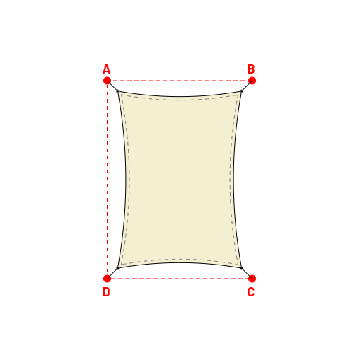 Voile d'ombrage rectangle en AustralMesh - Toile d'ombrage ajourée Naturel (759 AustralMesh) - 3,50x5,00x3,50x5,00m