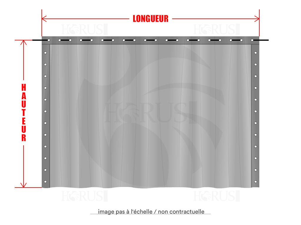 Rideau de séparation sur mesure en Protect 670 : La référence en matière de protection étanche Blanc RAL 9016 - 5.5x3m