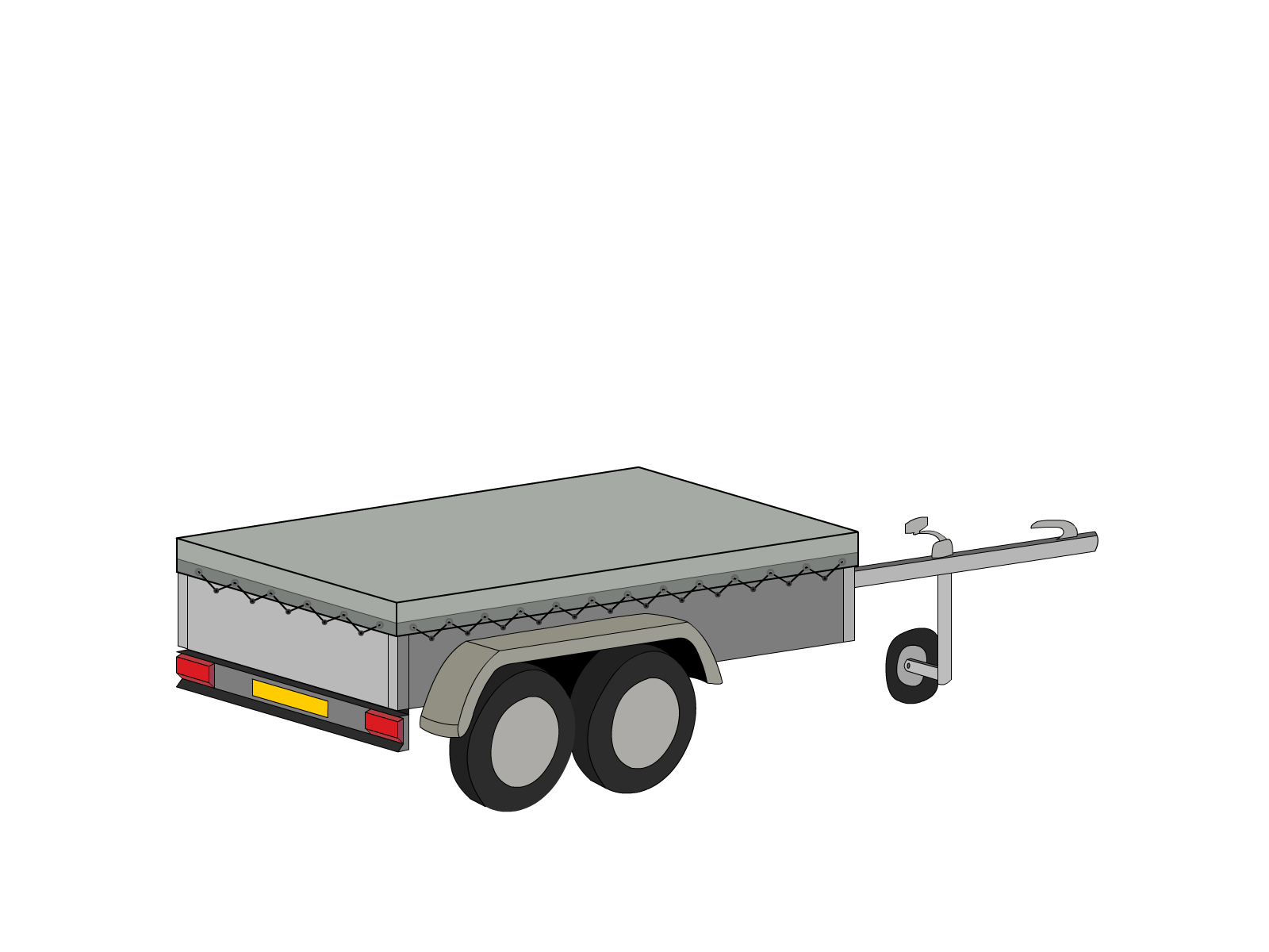 Bâche pour remorque bagagère Basse droite en Protect 670 : La référence en matière de protection étanche Gris clair RAL 7038