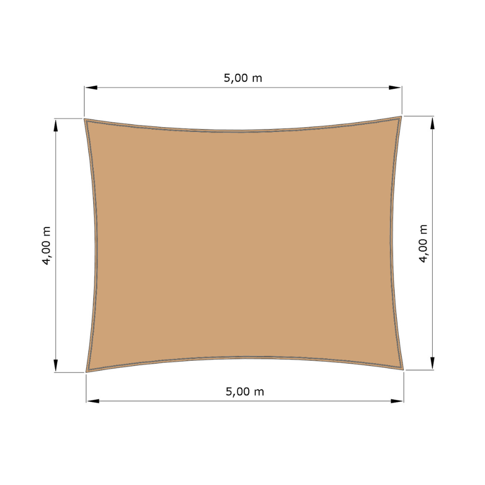 Voile d'ombrage standard ajourée rectangle Hydris 0835 Lin d'une dimension de 4x5m