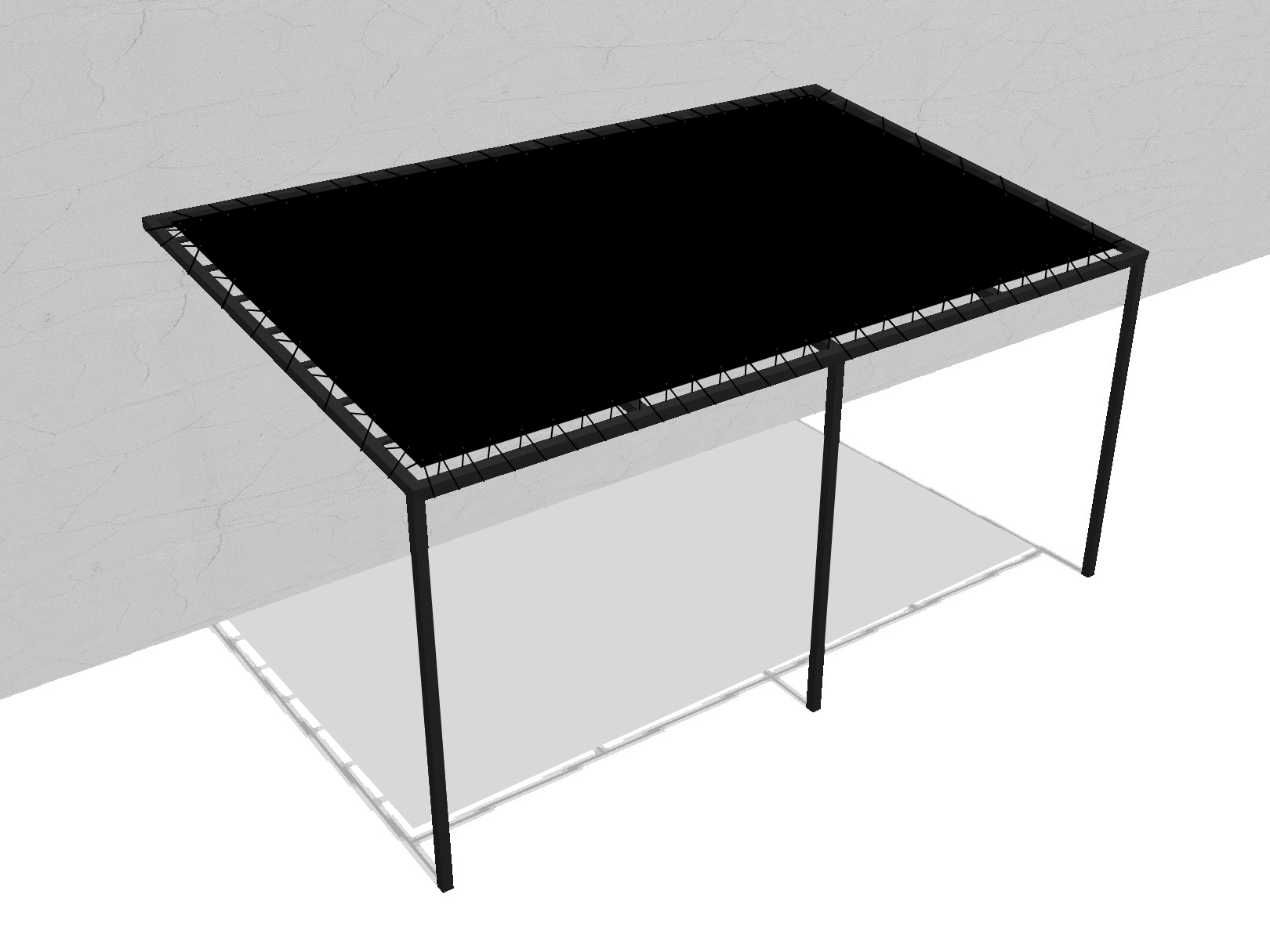 Bâche pour pergola métallique murale droite en Protect 670 : La référence en matière de protection étanche Noir RAL 9005