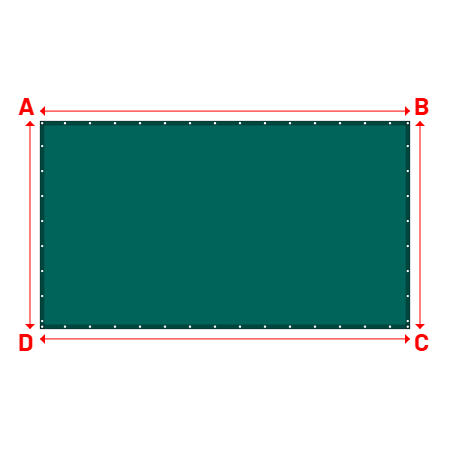 Bâche Rectangle en Protect 670 : La référence en matière de protection étanche Vert industrie RAL 6026 - 4.22x2.37m