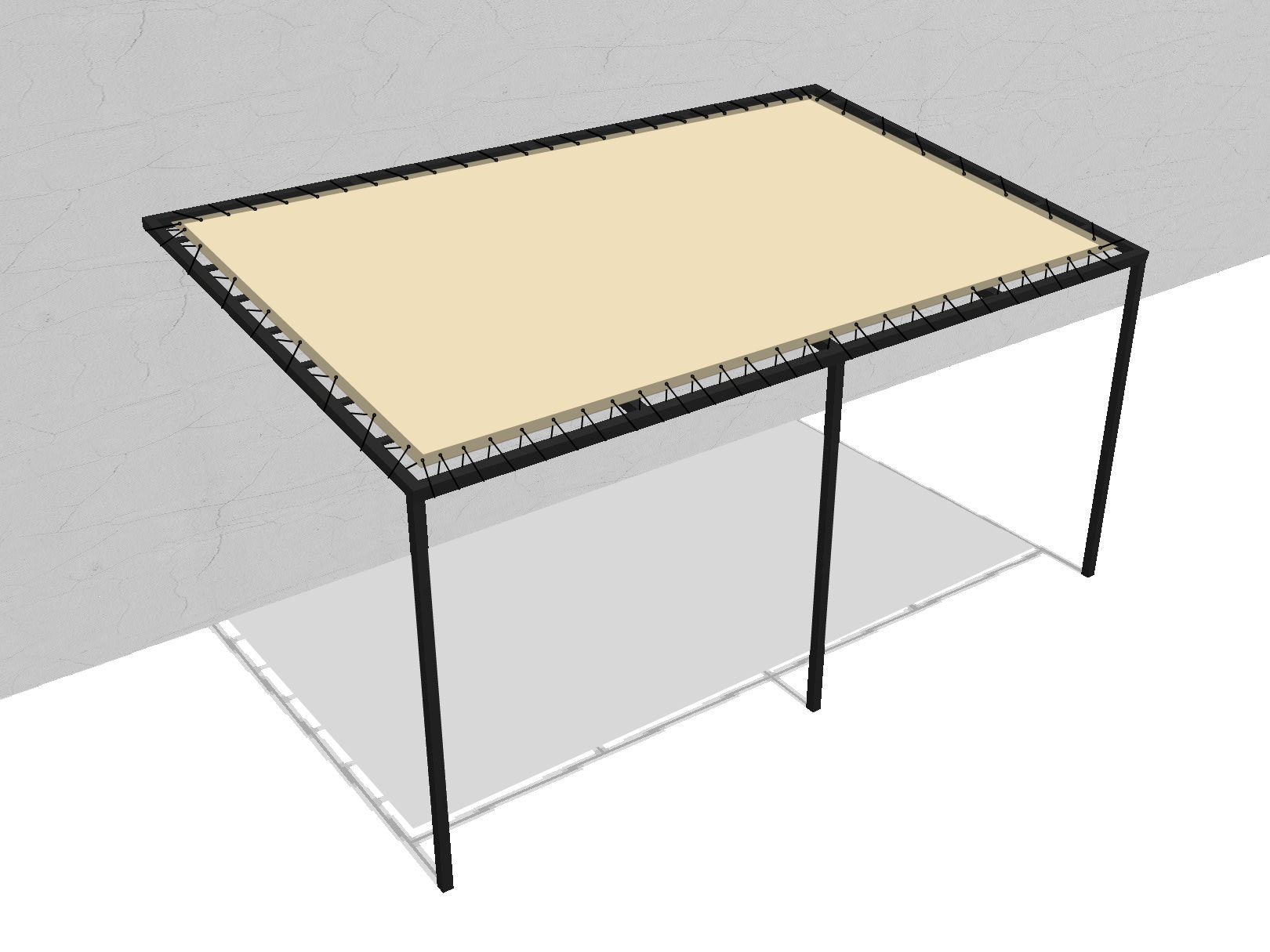 Bâche pour pergola métallique murale droite en Soltis Perform 92 Champagne 92-2175