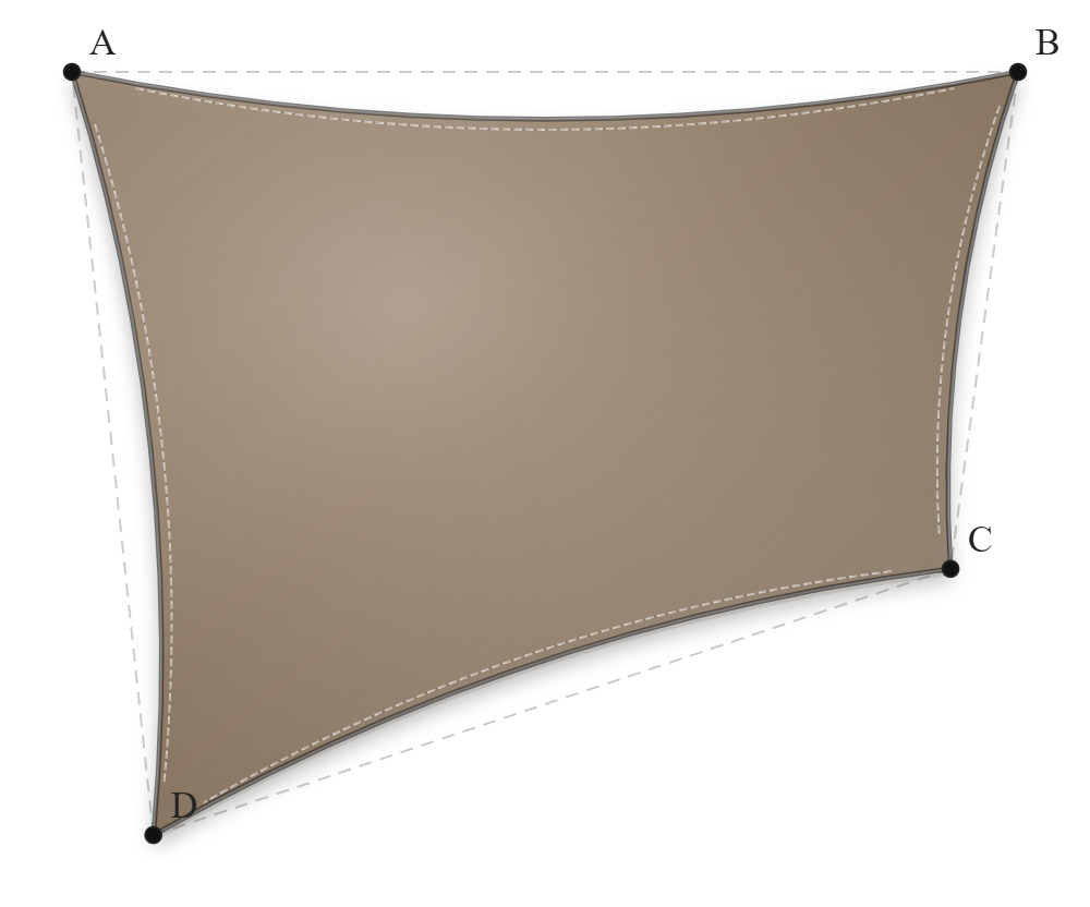 Voile d'ombrage - Forme Trapèze - Bois flotté 294 (AustralMesh)