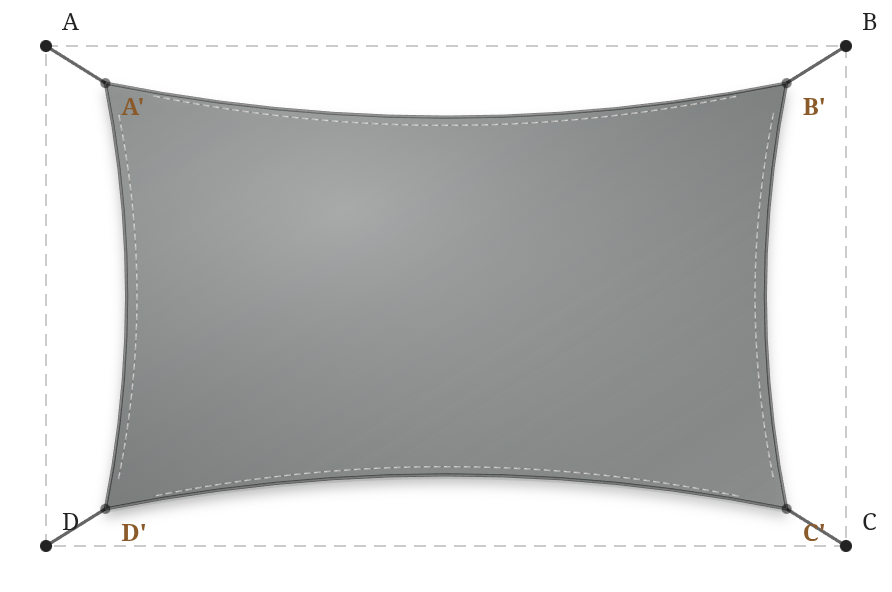 Voile d'ombrage - Forme Rectangle - Gris Acier (648 AustralMesh)