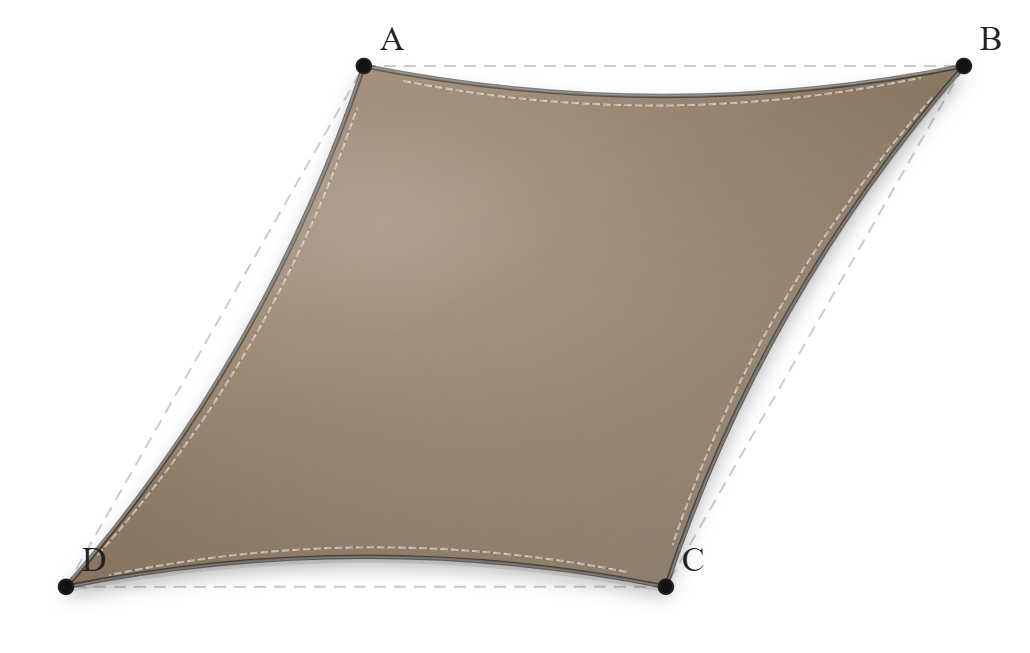 Voile d'ombrage - Forme Trapèze - Bois flotté 294 (AustralMesh)