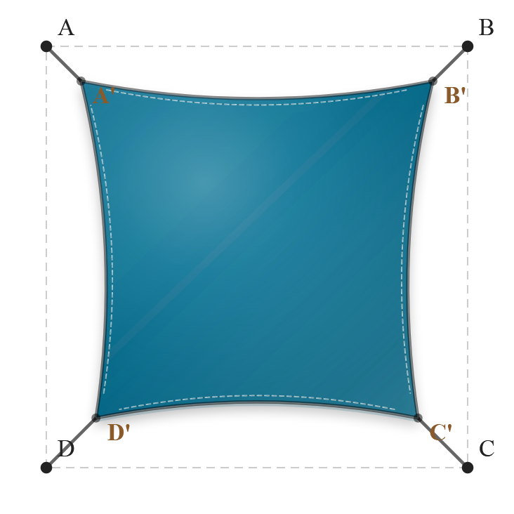 Voile d'ombrage - Forme Carrée - 263 Bleu Azur