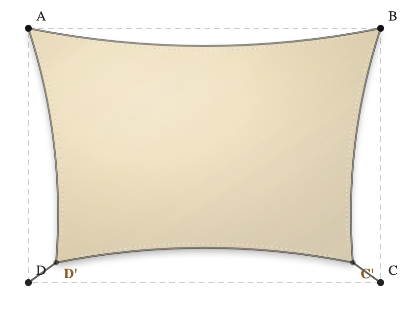 Voile d'ombrage - Forme Rectangle - Champagne 92-2175