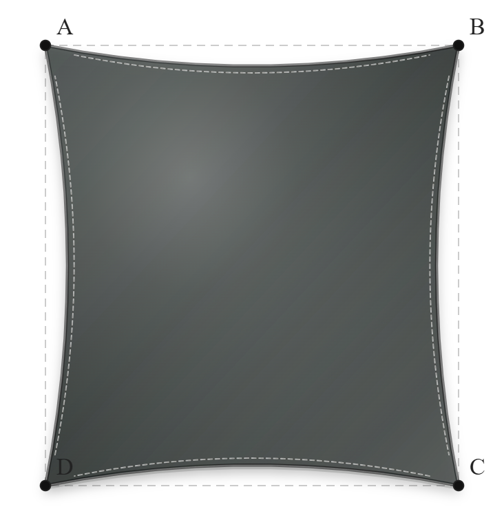 Voile d'ombrage - Forme Rectangle - Métal à canon (002 AustralMesh)