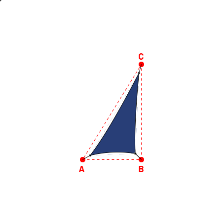 Voile d'ombrage triangle en Soltis 96 - Toile d'ombrage haute performance Bleu nuit 96-2161 - 1,82x3,26x3,88m