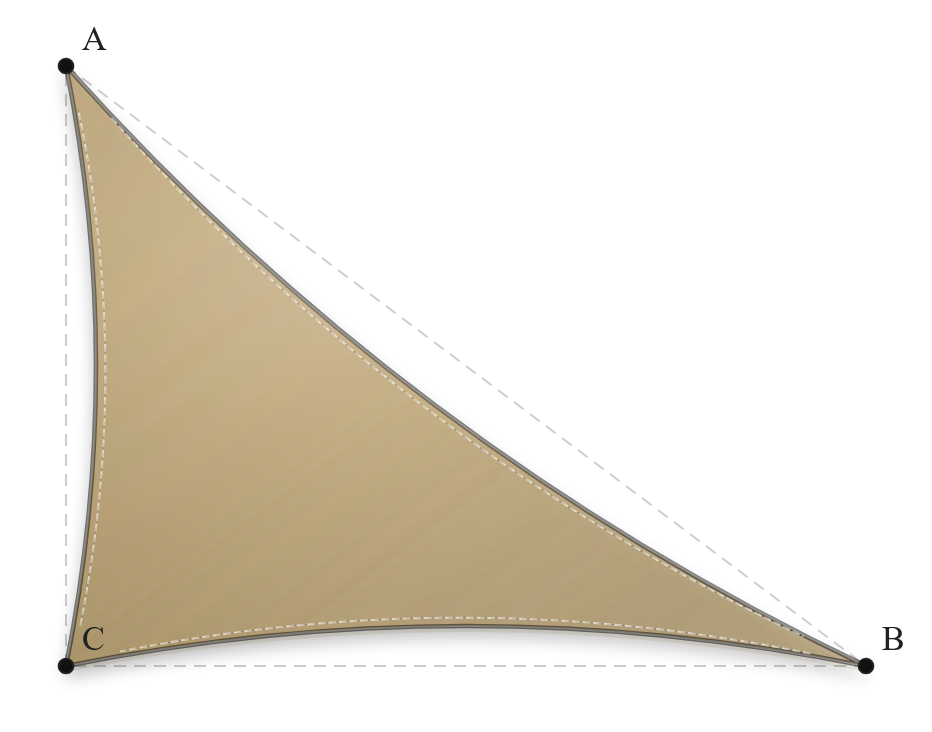 Voile d'ombrage - Forme Triangle Rectangle - Sable du désert (704 AustralMesh)