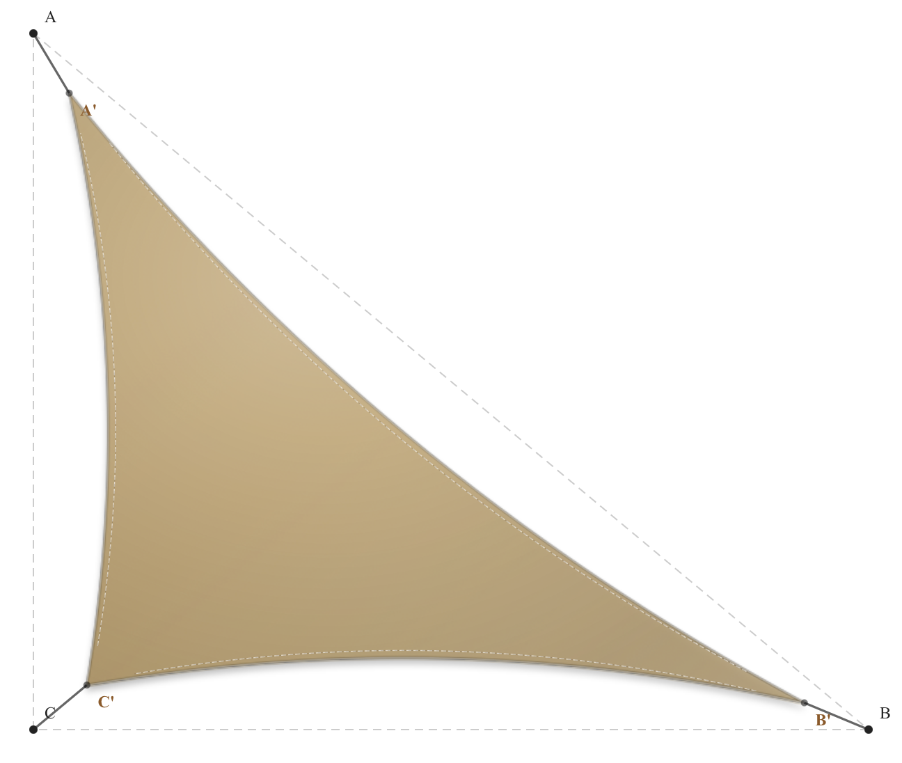 Voile d'ombrage - Forme Triangle Rectangle - Sable du désert (704 AustralMesh)
