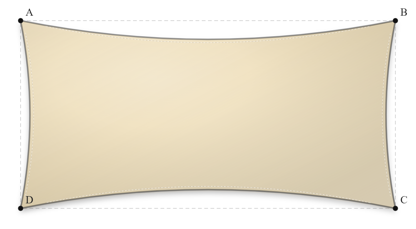 Voile d'ombrage - Forme Rectangle - Champagne 92-2175