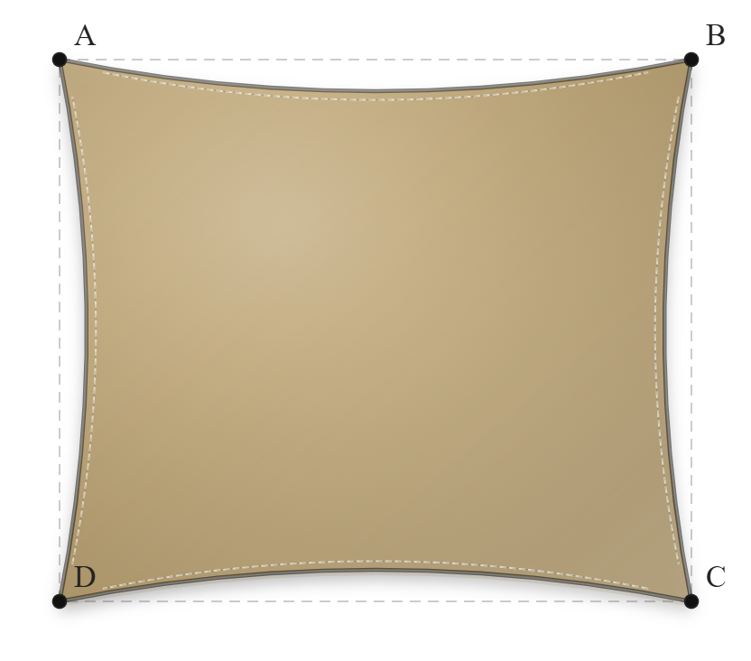 Voile d'ombrage - Forme Rectangle - Sable du désert (704 AustralMesh)