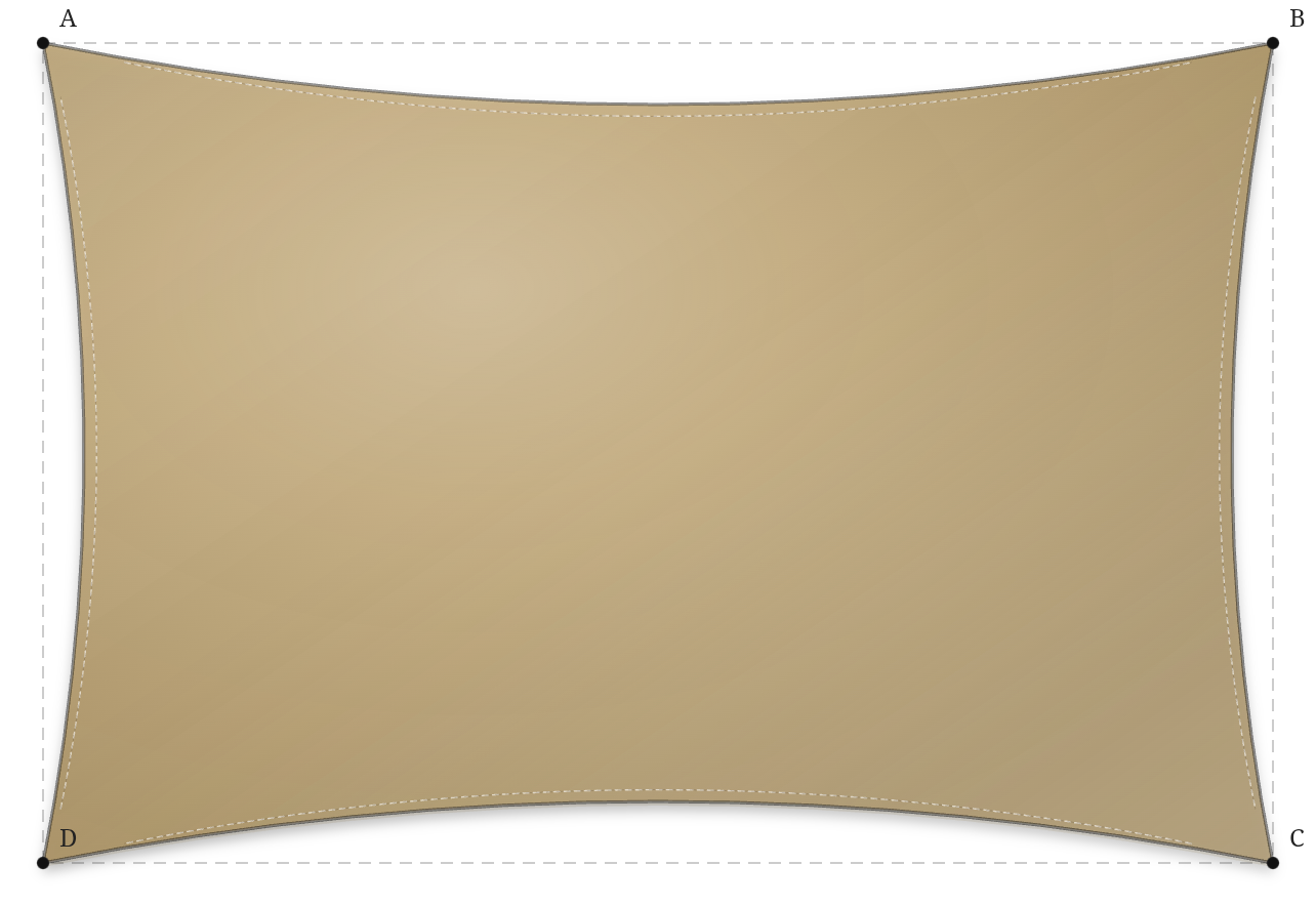Voile d'ombrage - Forme Rectangle - Sable du désert (704 AustralMesh)