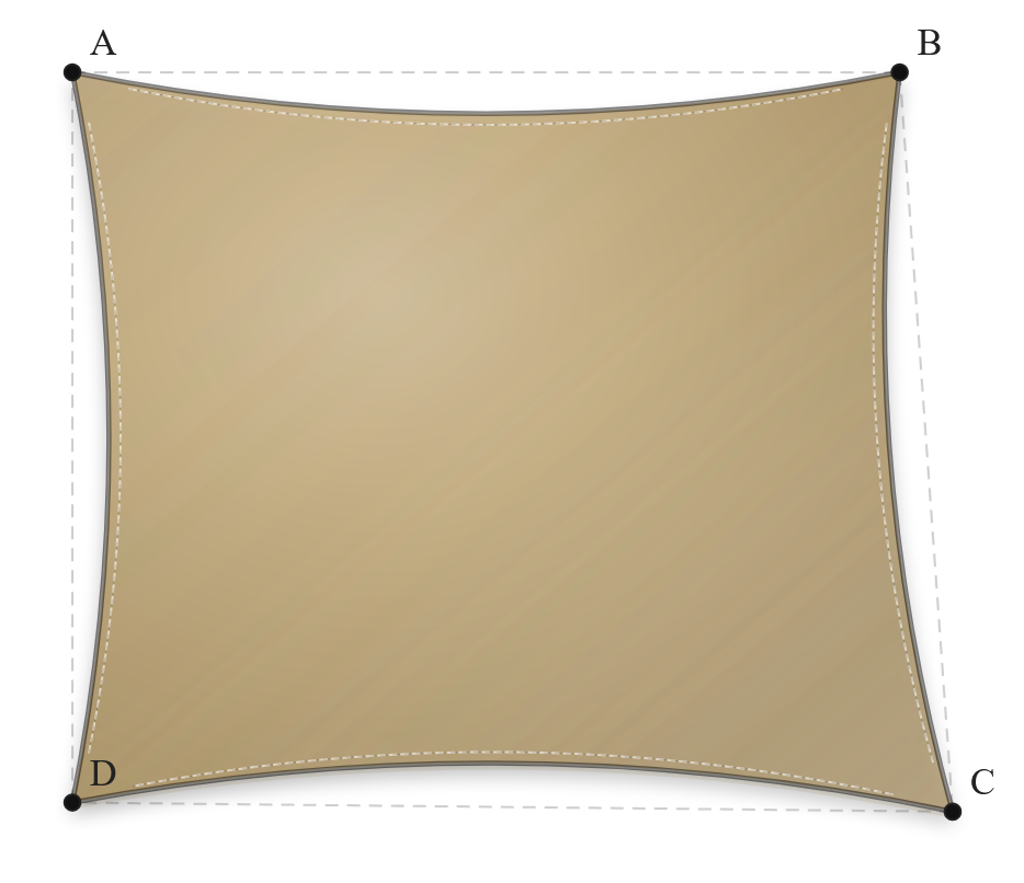 Voile d'ombrage - Forme Trapèze - Sable du désert (704 AustralMesh)