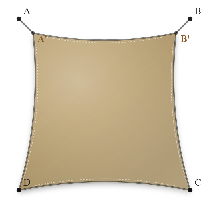 Voile d'ombrage - Forme Carrée - Sable du désert (704 AustralMesh)