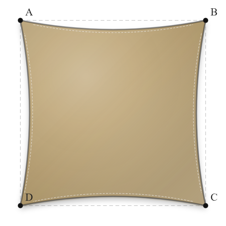 Voile d'ombrage - Forme Carrée - Sable du désert (704 AustralMesh)