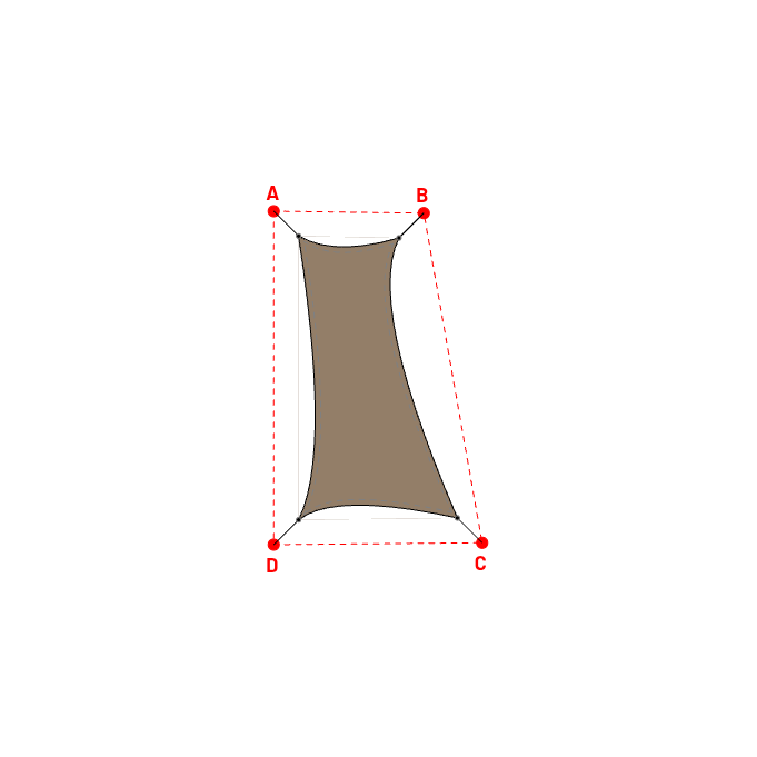Voile d'ombrage trapèze en AustralMesh - Toile d'ombrage ajourée Bois flotté 294 (AustralMesh) - 1,20x3,40x1,90x3,40m