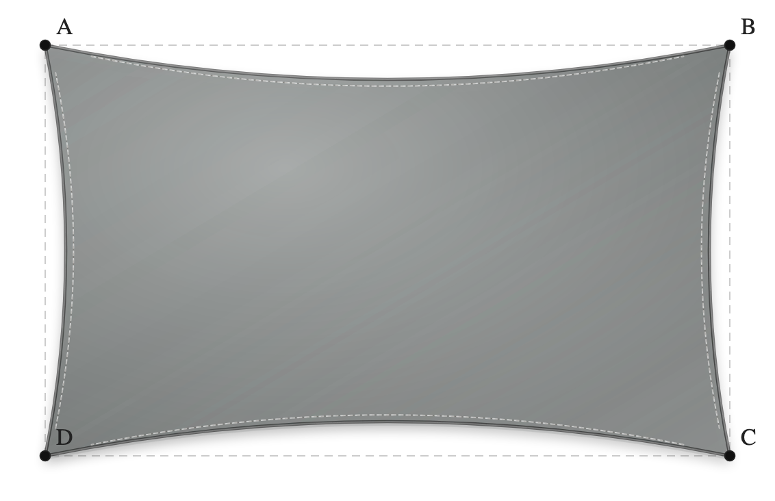 Voile d'ombrage - Forme Rectangle - Gris Acier (648 AustralMesh)