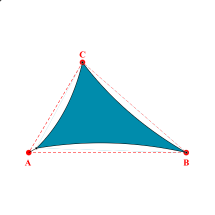 Voile d'ombrage triangle en Soltis Perform 92 Lagon 92-2160 - 5,99x5,49x3,89m