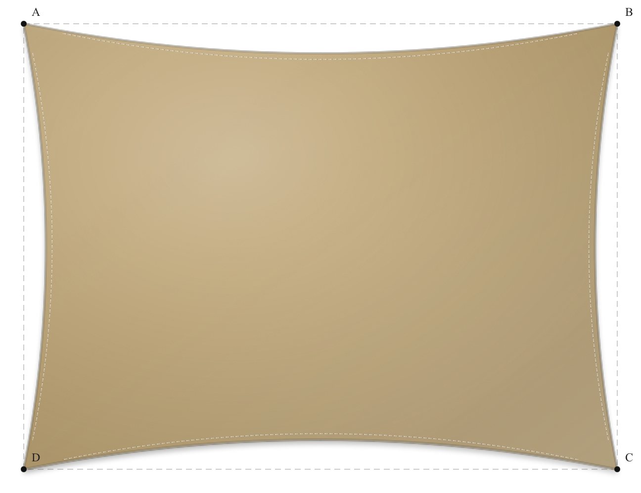 Voile d'ombrage - Forme Rectangle - Sable du désert (704 AustralMesh)