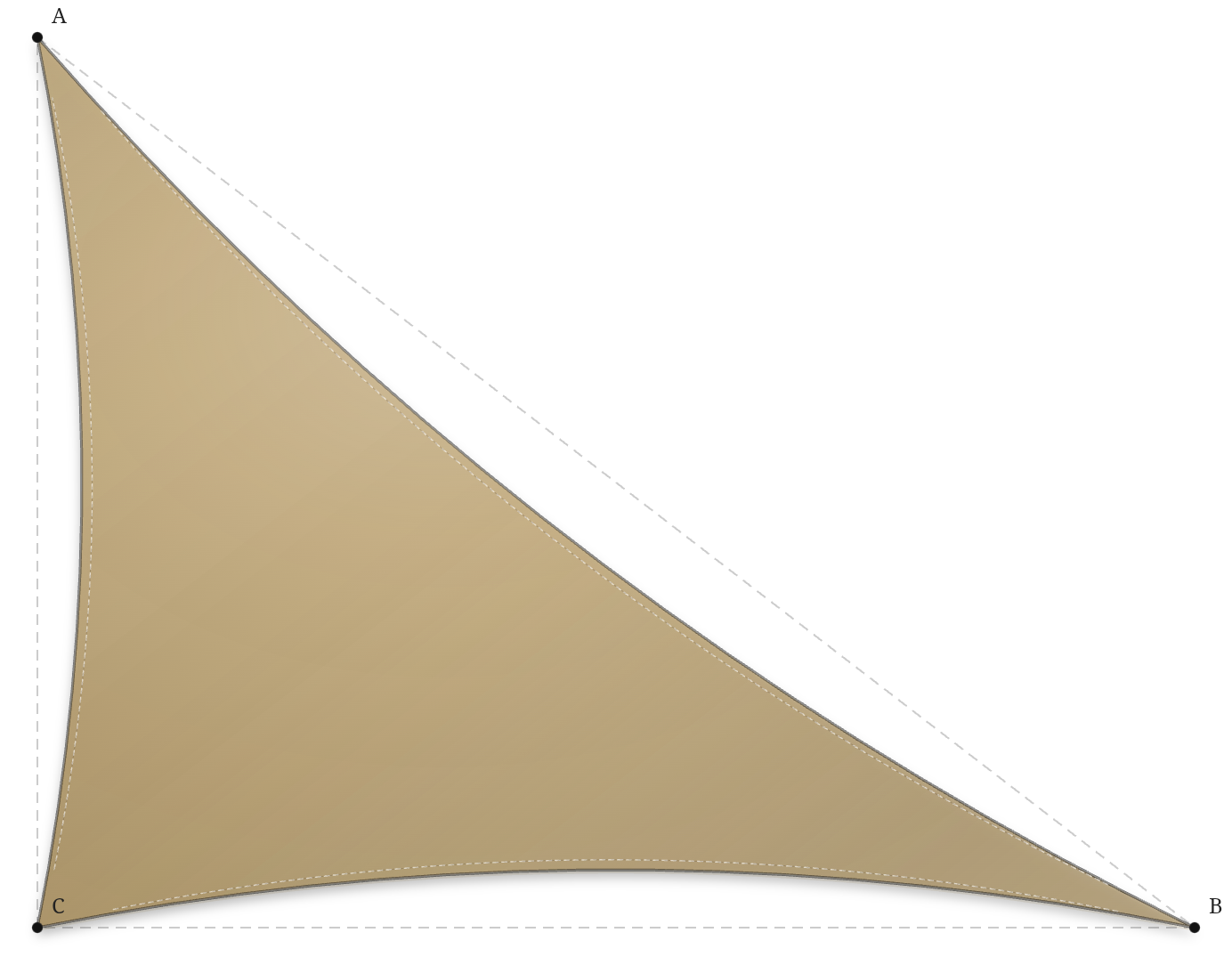 Voile d'ombrage - Forme Triangle Rectangle - Sable du désert (704 AustralMesh)