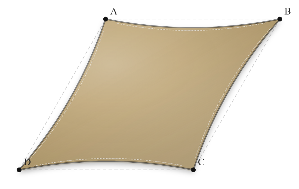 Voile d'ombrage - Forme Trapèze - Sable du désert (704 AustralMesh)