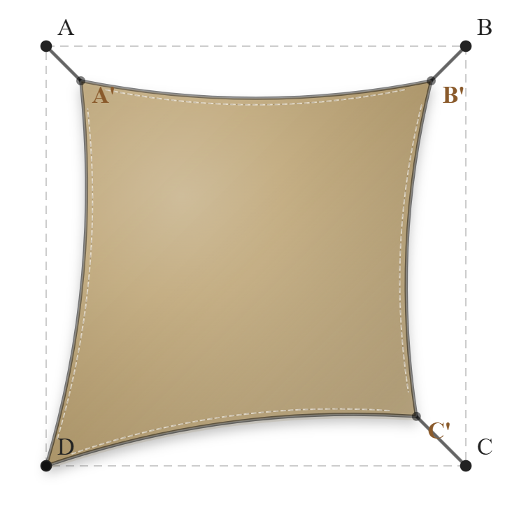 Voile d'ombrage - Forme Carrée - Sable du désert (704 AustralMesh)