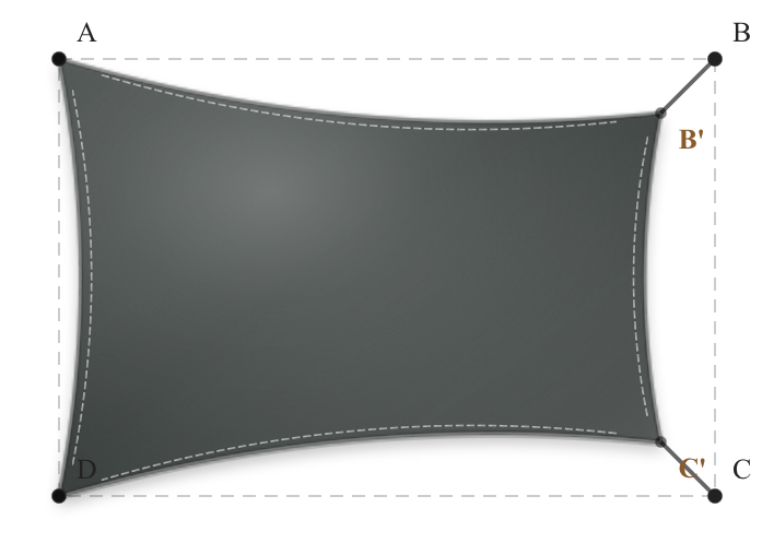 Voile d'ombrage - Forme Rectangle - Métal à canon (002 AustralMesh)