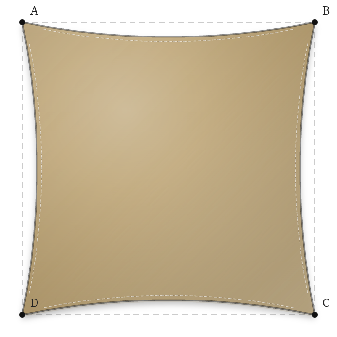 Voile d'ombrage - Forme Carrée - Sable du désert (704 AustralMesh)