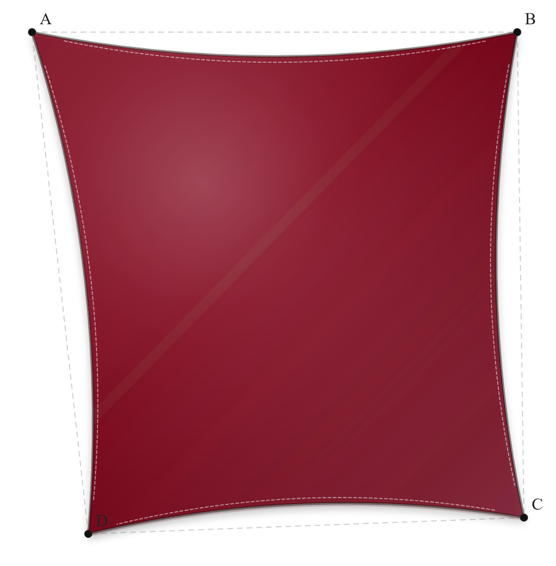 Voile d'ombrage - Forme Trapèze - Hydris 0701-002 Rouge