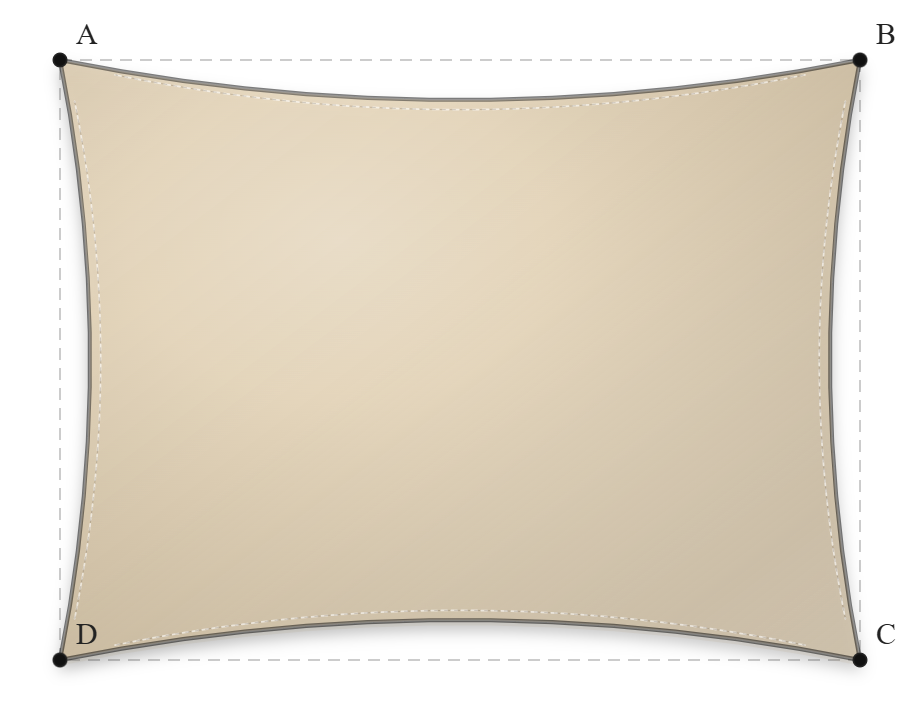 Voile d'ombrage - Forme Rectangle - Vanille