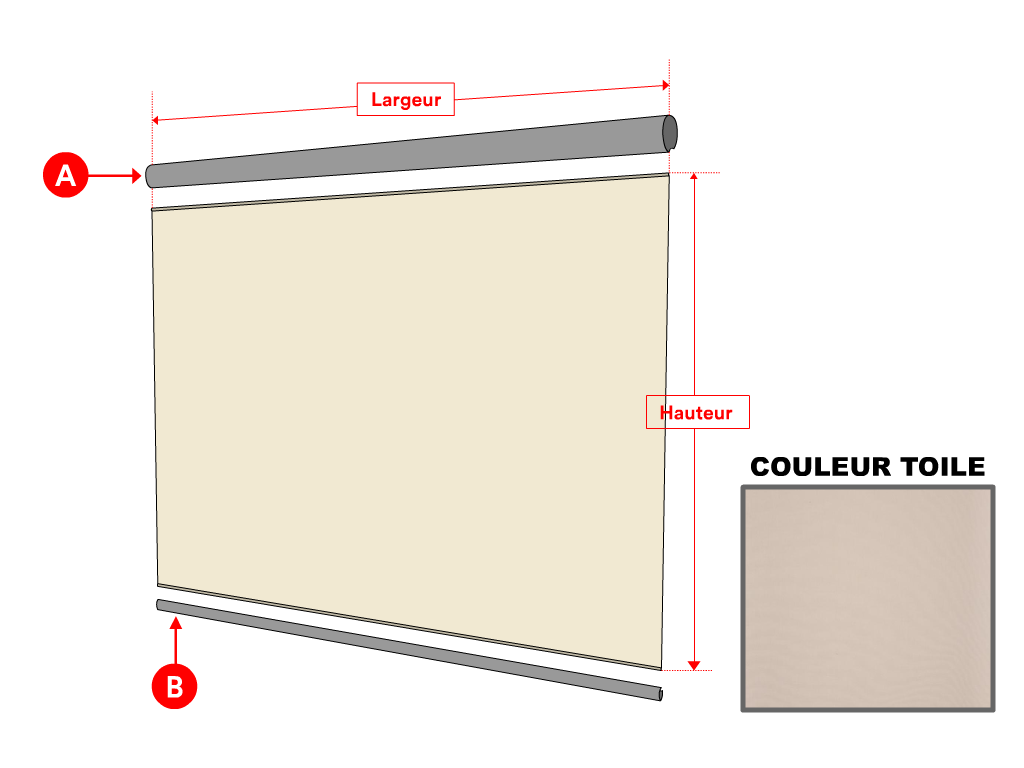 Toile pour store vertical Dickson Orchestra Unicolore 6020 Grege - 4.49x2.29m - remplacement toile de store vertical