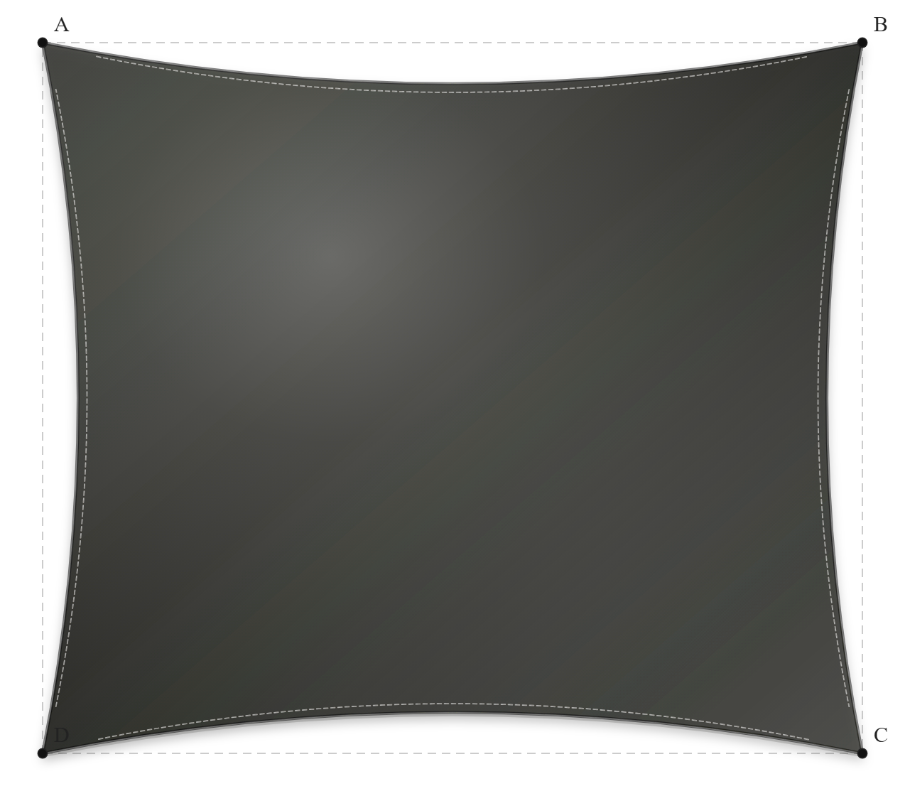 Voile d'ombrage - Forme Rectangle - Noir profond 92-51176