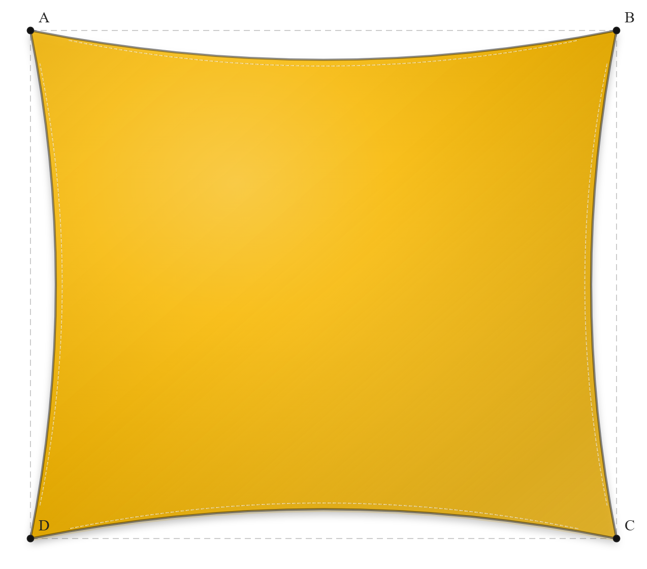 Voile d'ombrage - Forme Rectangle - Bouton d'or 92-2166