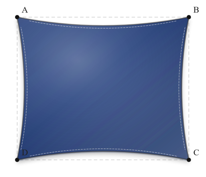 Voile d'ombrage - Forme Rectangle - Bleu Victorien - 502V3-50677C