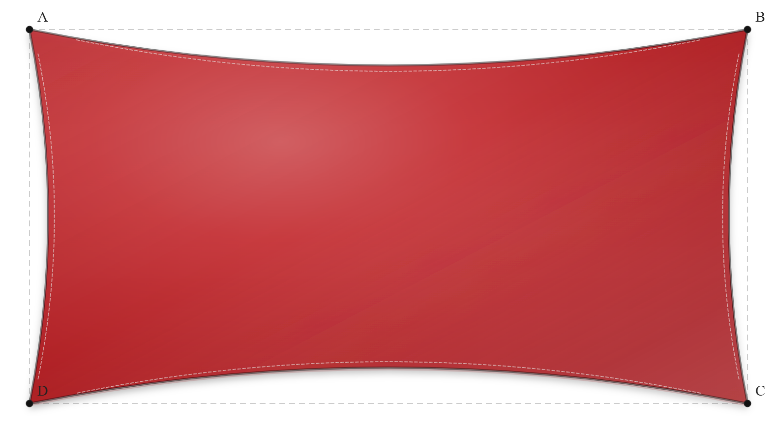 Voile d'ombrage - Forme Rectangle - Rouge