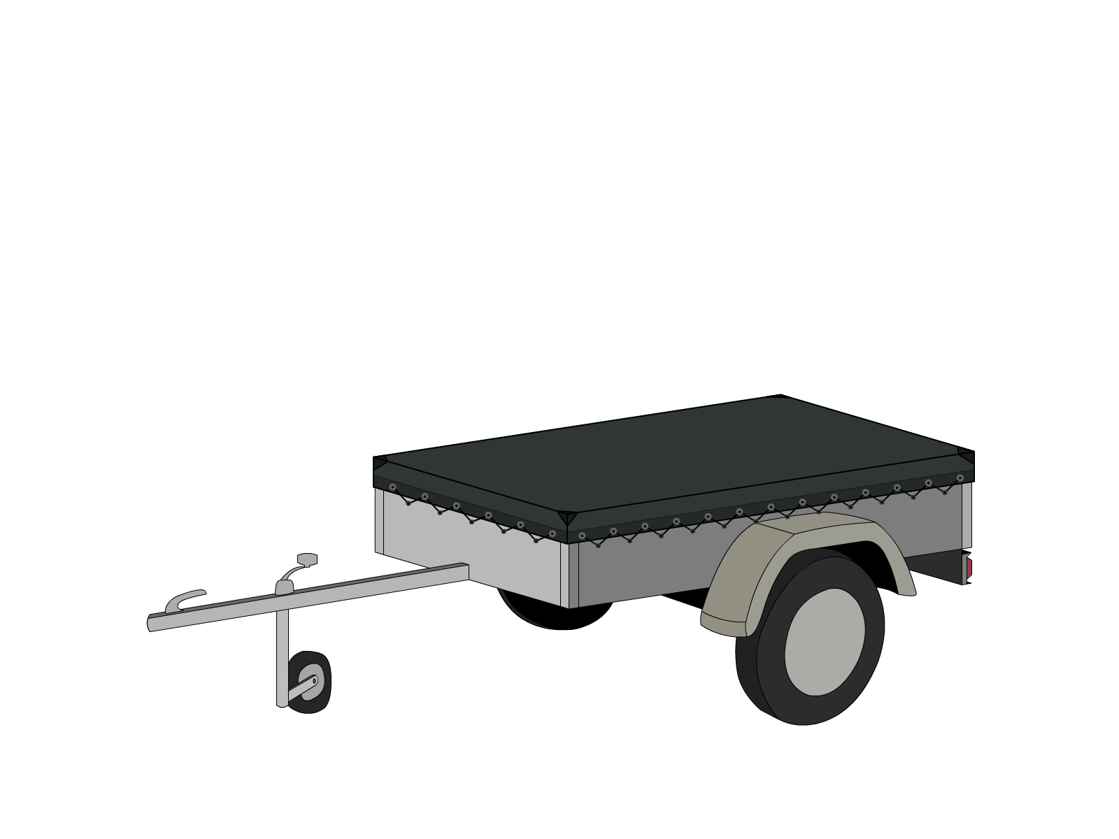 Bâche pour remorque bagagère Basse droite en Protect 670 : La référence en matière de protection étanche Gris anthracite RAL 7016